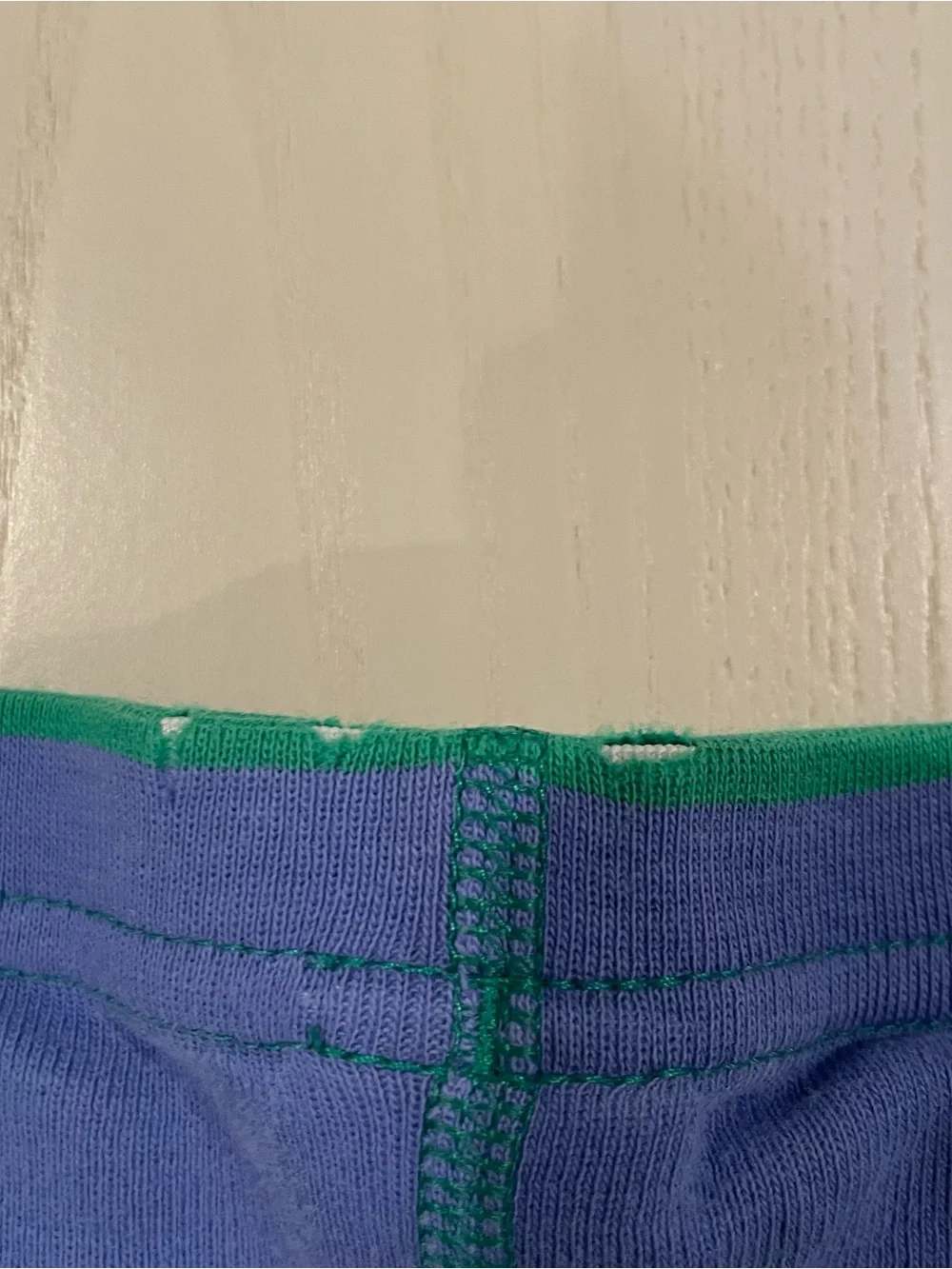 Hanna Andersson Contrast Striped Short John Pajama Set Blue Green - Size 14 160
